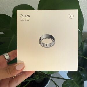 Oura Ring 4 in Sleek Silver size 6